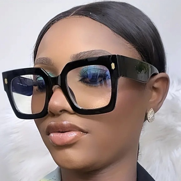 New Trendy Oversized Square Blue Light Blocking Glasses - Picture 4 of 6